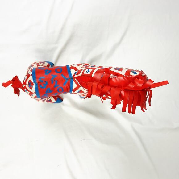 Vintage Vinyl Oil Cloth Stuffed Plush Horse Pony Red Blue Alphabet Numbers 13” - Picture 5 of 8